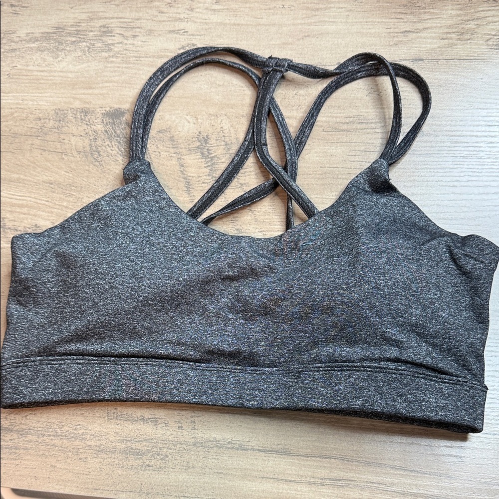 Women's Grey Sports Bra - Crisscross Racer back-  Approx XS-Small